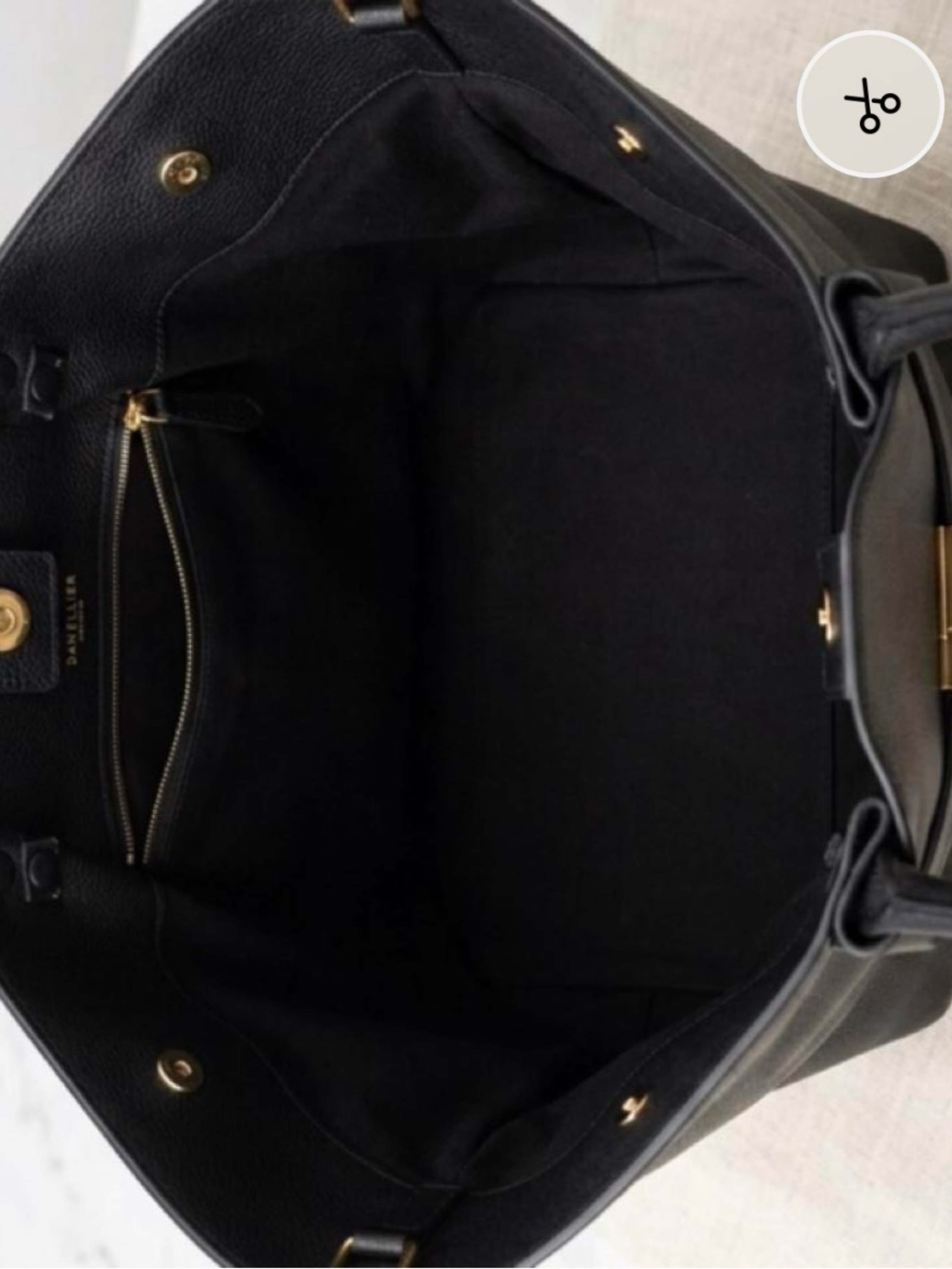 Demellier Black Leather Tote With Gold Hardware Accents — image 3 of 3